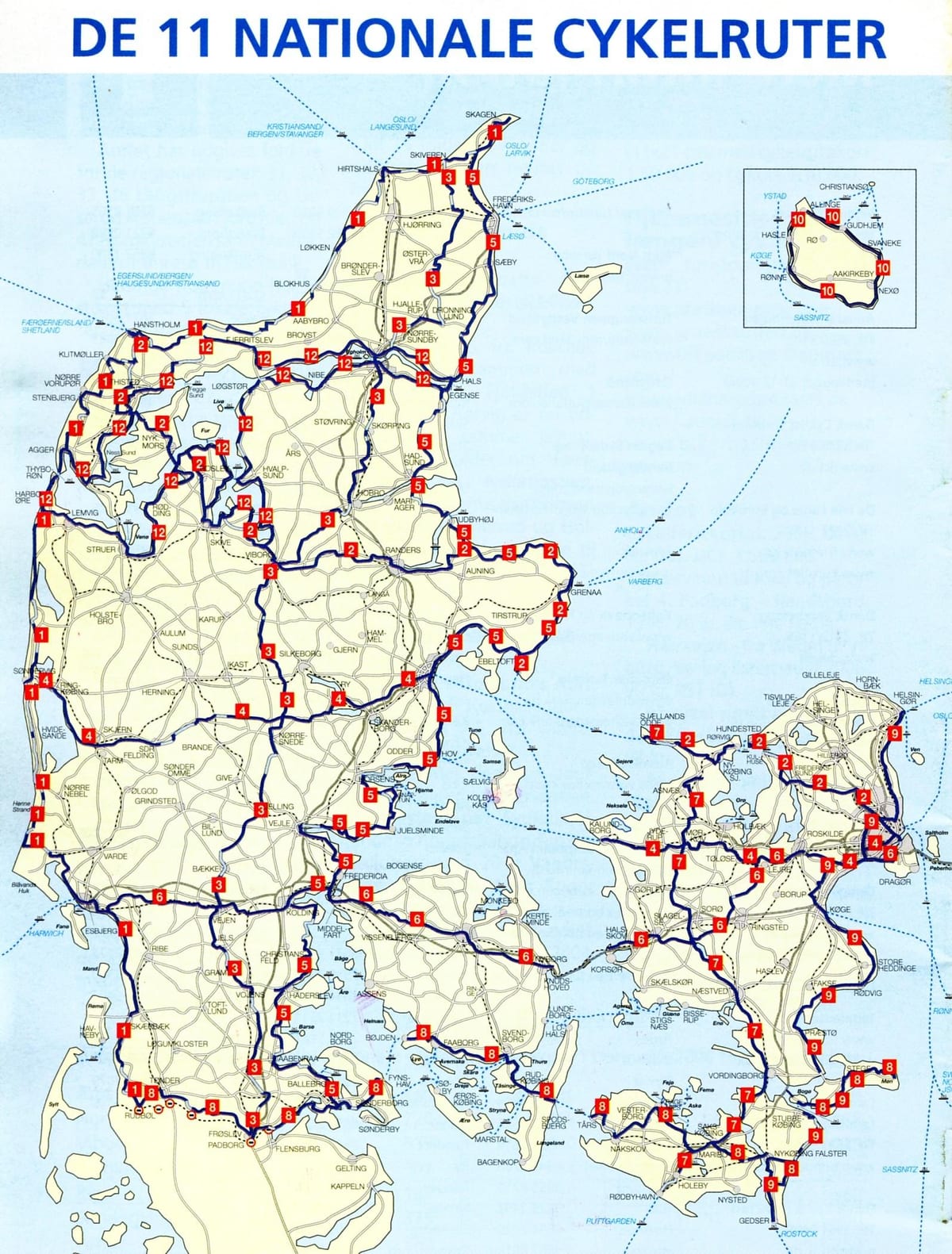 dánsko národní cyklotrasy mapa
