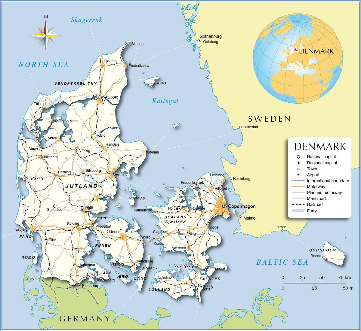 Mapa dánska porty