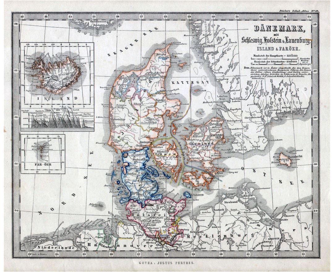 stará mapa dánska
