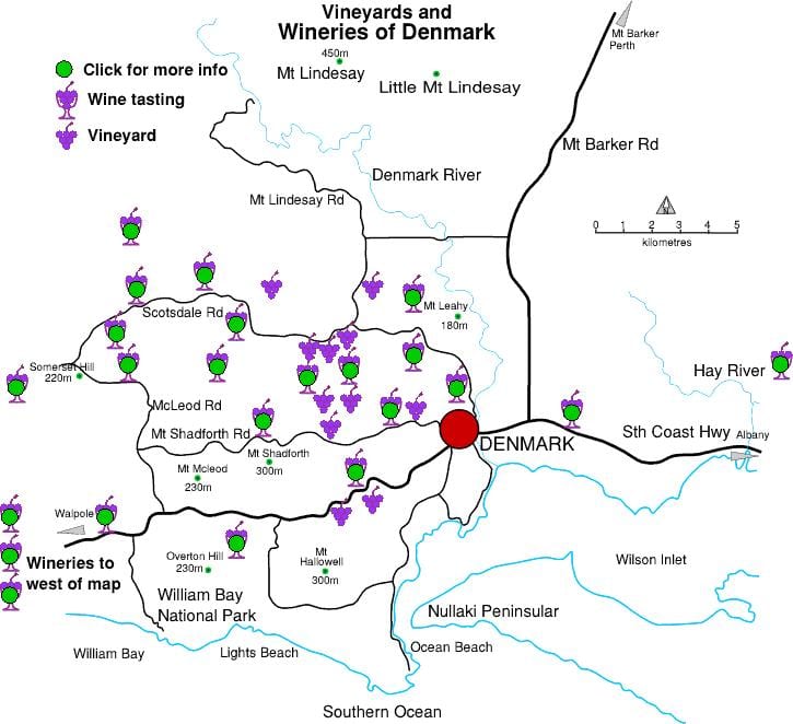 Mapa dánska vinařství 