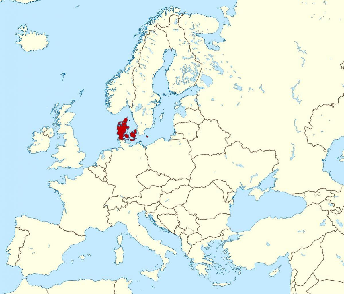 Mapa dánska místo na světě 