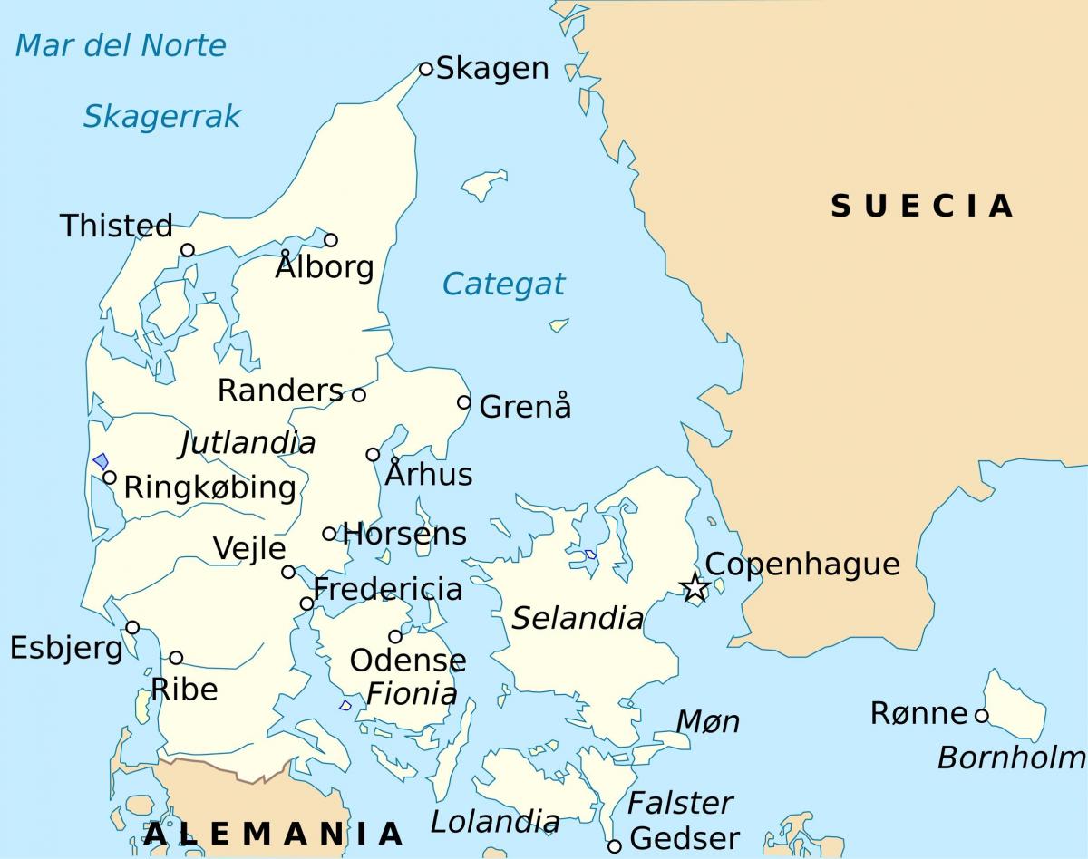 Mapa fredericia, dánsko