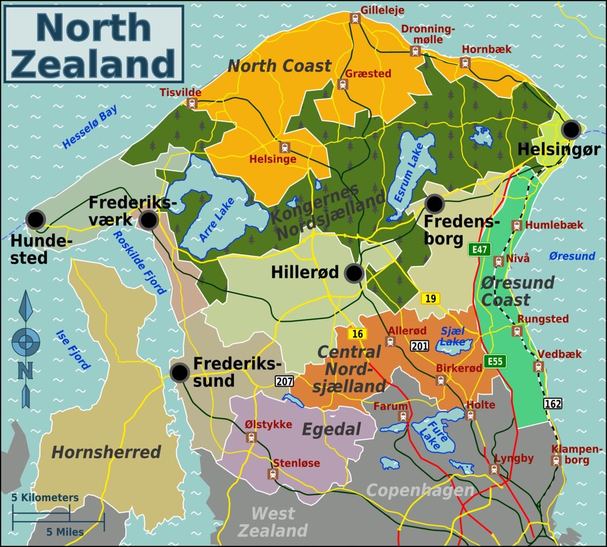 mapa zéland dánsko