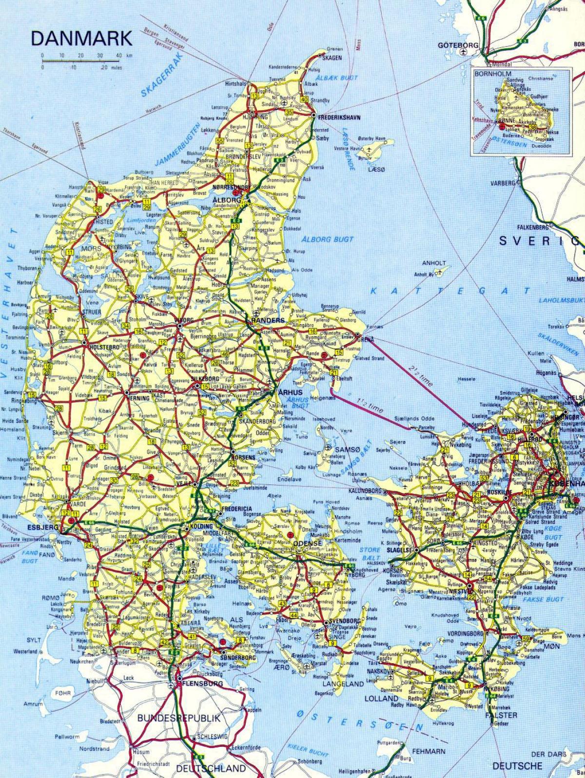 Mapa podrobná dánsko