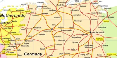 Dánsko turistických atrakcí mapě