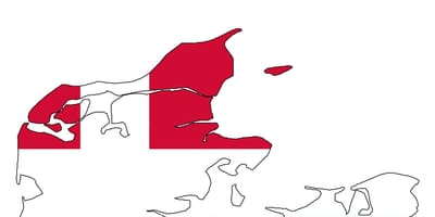 Mapa dánska vlajky 