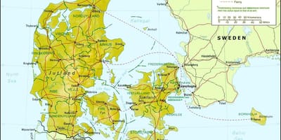 Mapa dánska geografie 