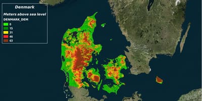 Mapa dánska klimatu 