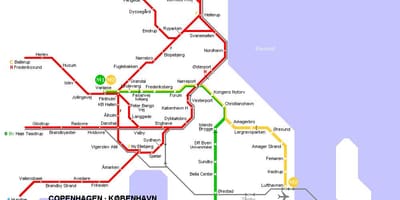 Mapa dánska metro 