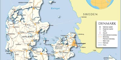 Mapa dánska porty