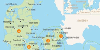 Dánsko provincií mapě