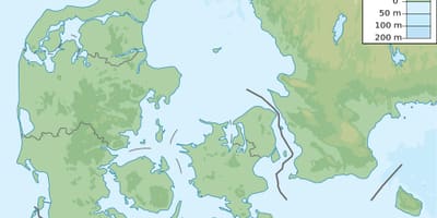Mapa dánska, nadmořská výška