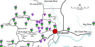 Mapa dánska vinařství 