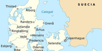Mapa fredericia, dánsko