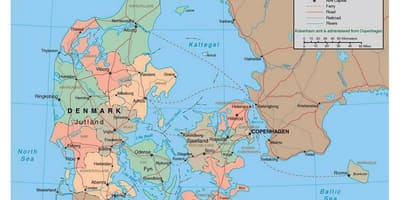 Podrobná mapa dánska